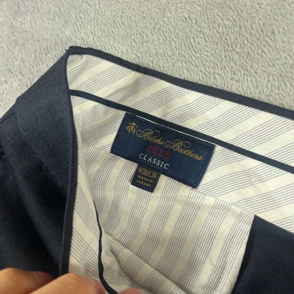 Brooks Brothers 1818 Classic Mens Navy Reda 1865 Italian Wool Dress Pants 38x30